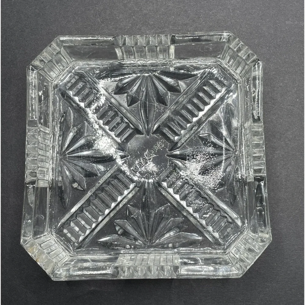 Vintage MCM Crystal Cut Trinket Holder‎ Ashtray. 3.5